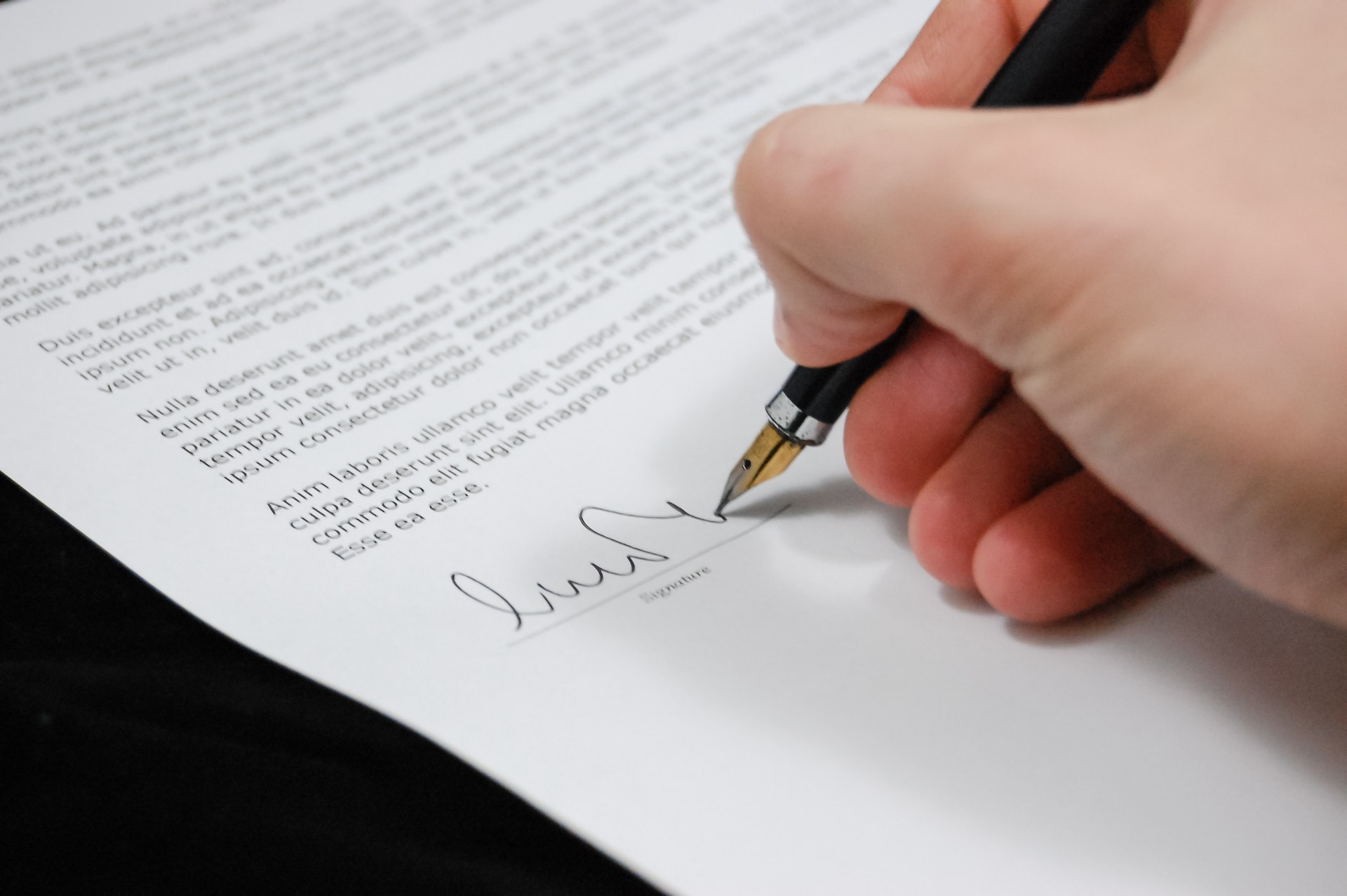 Hand Signing in Documentation Paper