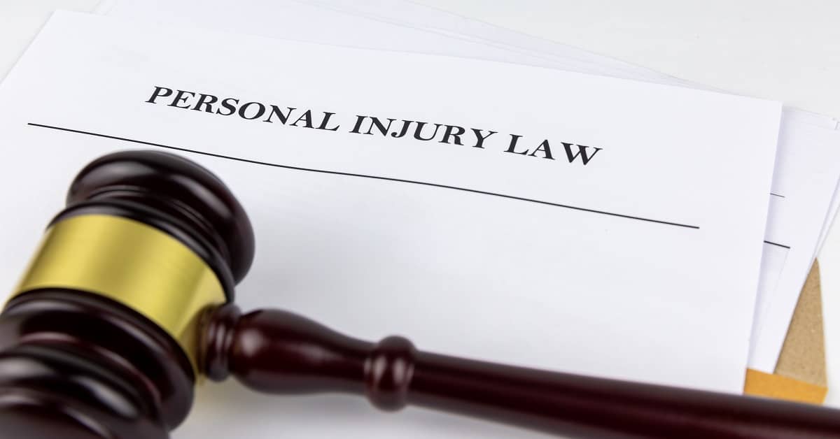 Personal Injury Law on a paper and a gavel on top of it