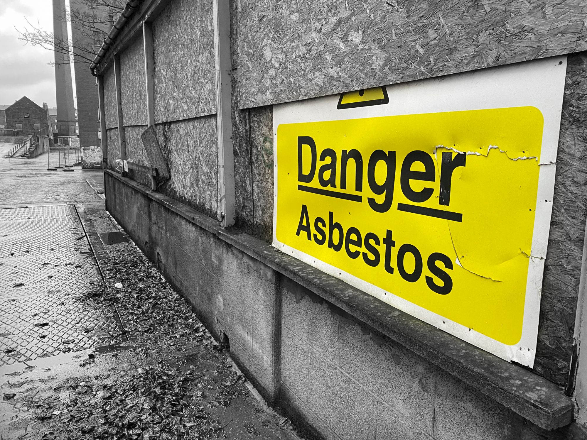 Danger Asbestos yellow signage