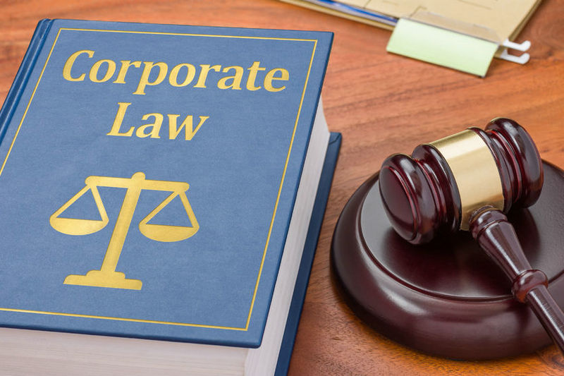 A Blue Corporate Law Book and a Gavel